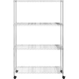 Police za pohranu 4 razine s kotačima 90x35x142 cm krom 200 kg | shoptok.hr