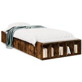 Maison Chic Posteljni okvir - Enojna postelja - Postelja za odrasle dimljeni hrast 90x200 cm inženirski les-J8603, (21774165) | Shoptok.si