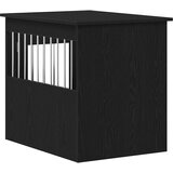 vidaXL Pohištvo za pasji boks črn hrast 75x55x65 cm inženirski les | Shoptok.si