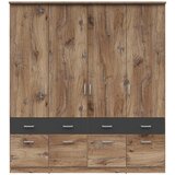 Lesnina-XXXL omara za oblačila brando 4, hrast, temno siva, š. 181 cm | Shoptok.si