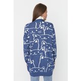 Trendyol Indigo Cat Patterned Knitwear Cardigan | Shoptok.si