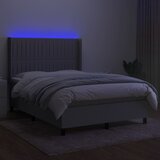  box spring s madracem LED svjetlosivi 140x200 cm tkanina | shoptok.hr