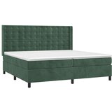 vidaXL Box spring postelja z vzmetnico temno zelena 200x200 | Shoptok.si