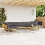  6 Komad Jedinične vrtne Pallet sofe Čvrsto drvo akacije | shoptok.hr