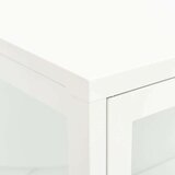 vidaXL komoda bijela 75 x 35 x 105 cm od čelika i stakla | shoptok.hr