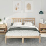 vidaXL krevetna konstrukcija smeđa 120 x 190 cm čvrsta borova drva | shoptok.hr