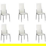 Maison Chic Jedilni stoli - Vzorci stoli 6 kosov belo umetno usnje A10, (22032026) | Shoptok.si