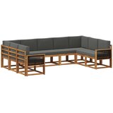 vidaXL Zunanja garnitura za sedenje 9 pcs Naravna in antracitna, (5000281155) | Shoptok.si