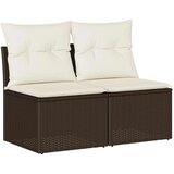 vidaXL 11-dijelni set vrtnih sofa poliratan i bagrem s jastucima smeđi | shoptok.hr