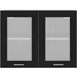 Viseći stakleni ormarić crni 80 x 31 x 60 cm konstruirano drvo | shoptok.hr