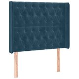  Krevet box spring s madracem LED tamnoplavi 90x200 cm baršun | shoptok.hr