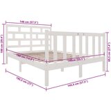  Za krevet od masivne borovine bijeli 140 x 190 cm | shoptok.hr