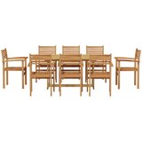  Vrtni set za objed 9 pcs Smeđa Čvrsto teak drvo | Eponuda.ba