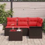  Vrtna sedežna garnitura z blazino 5 pcs Rjava poli ratan, (5000146032) | Shoptok.si