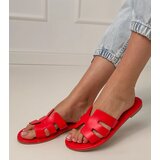 Gemre Red flip-flops adorned with cutouts Ragos | Shoptok.si