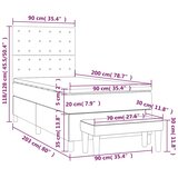 Box spring krevet s madracem tamnoplavi 90x200 cm baršunasti | shoptok.hr