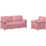  Set sofe 2 kom. Ružičasta Baršun | shoptok.hr