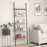 vidaXL 5-nadstropni prislonski regal svetlo rjav in črn 64x34x185,5 cm Cene