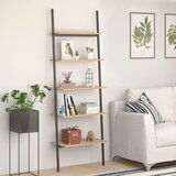 vidaXL Naslanjajuća polica s 5 razina svjetlosmeđa-crna 64x34x185,5 cm | shoptok.hr