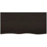  Zidna polica tamnosmeđa 100x50x(2-4) cm od obrađene hrastovine | shoptok.hr