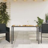 vidaXL vrtni stol s pločom od drva bagrema crni 115x54x74 cm poliratan | shoptok.hr