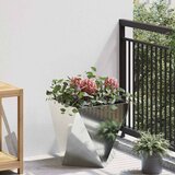 vidaXL Cvetlično korito srebrna 40 x 40 x 40 cm Cinkana jeklena | Shoptok.si