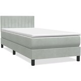 Box Spring krevet s madracem svijetlo sivi 80x220 cm samt | shoptok.hr