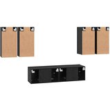 vidaXL Komplet TV omaric s polico 6 pcs Črni hrast 60 x 30 x 30 cm | Shoptok.si