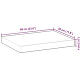  Plutajuće police 2 kom 60x30x4 cm Masivno drvo akacije s uljnim premazom | shoptok.hr