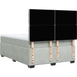 vidaXL Krevet s oprugama i madracem svjetlosivi 160x200 cm baršunasti | shoptok.hr