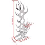 vidaXL stojalo za vino oblika plamena aluminij srebrno za 9 steklenic | Shoptok.si