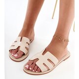 Gemre Beige flip-flops decorated with cutouts Ragos | Shoptok.si