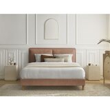 Bobochic Paris Prljavo rozi podstavljeni tapecirani bračni krevet s podnicom 140x190 cm Mara – | shoptok.hr