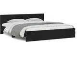  Okvir kreveta s uzglavljem crni 200 x 200 cm | Eponuda.com