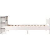  Posteljni okvir brez vzmetnice bel 75x190 cm trdna borovina | Shoptok.si