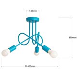  LED dečji plafonski luster OXFORD, površinski montiran, 3xE27/15W/230V, plavi | Eponuda.com