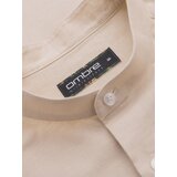 Ombre Men's linen shirt with collar and pocket REGULAR FIT - cream | Shoptok.si