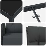 Komplet za jedilnico v vrtu z blazino 7 pcs Črna poli ratan, (5000311560) | Shoptok.si