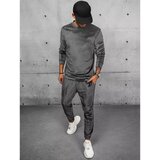 DStreet Men's gray velor tracksuit AX0710 Cene