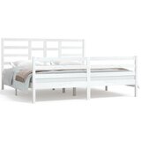 The Living Store Posteljni okvir bel iz trdnega lesa 180x200 cm - Posteljni Okvir, (21523913) | Shoptok.si