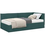 vidaXL Kutni krevetni okvir s madracem 2 pcs Zelena Baršun - Tamnozelena 90 x 190 cm | shoptok.hr