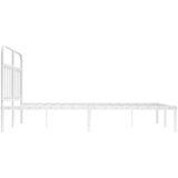  Metalni okvir za krevet s uzglavljem bijeli 140 x 200 cm | shoptok.hr