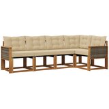 vidaXL Zunanja garnitura za sedenje z blazino 5 pcs Naravna in bež, (5000273303) | Shoptok.si