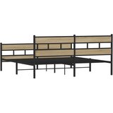 Metalni Kovinski posteljni okvir brez vzmetnice sonoma hrast 183x213 cm, (21610865) | Shoptok.si
