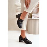 VINCEZA Elegant Leather Women's Heeled Shoes Black 91116 | Shoptok.si
