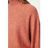 Trendyol Dusty Rose Soft Texture Wide Pattern Knitwear Sweater | Shoptok.si