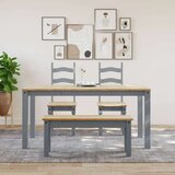 vidaXL Blagovaonska klupa Panama sivi 105x30x45 cm od masivne borovine | shoptok.hr