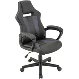 GAMING STOL kovina, umetna masa, tekstil siva, črna