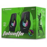 Rampage Zvučnici 2.0 gaming RAMPAGE RMS-G7 FALSETTO 2.0 6W RGB LED, green, 3,5mm + USB napajanje | Eponuda.ba