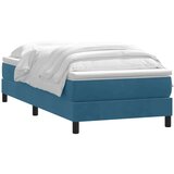 Box spring postelja z vzmetnico temno modra 100x210 cm žamet, (21791502) | Shoptok.si